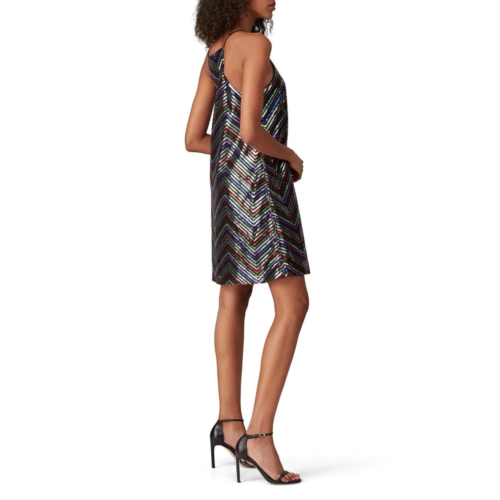 Amanda Uprichard Halette‎ Sequin Multicolor Chevron Halter Mini Dress Small NWT - Picture 10 of 10